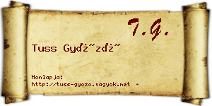 Tuss Győző névjegykártya
